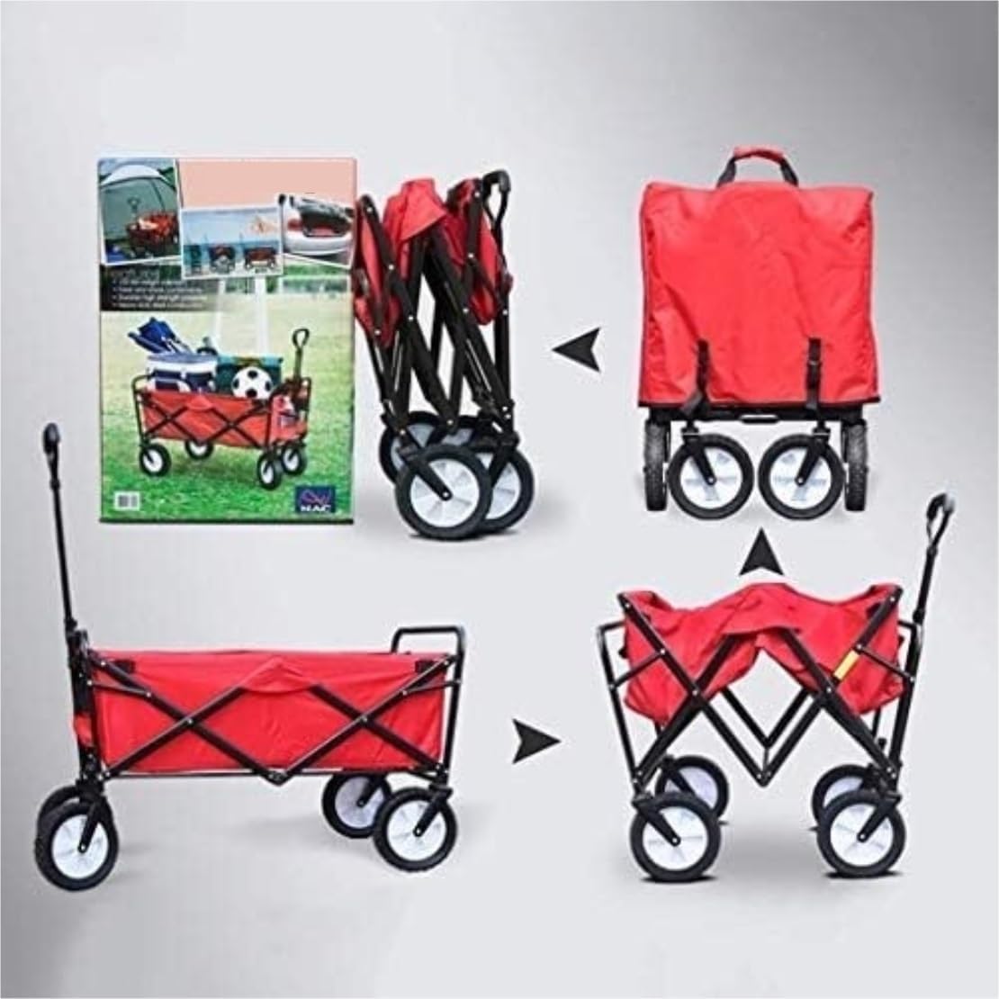 Portable Camping Cart,Festival Trolley Camping Trolley Garden Trolley Folding Portable Garden Trolley Cart with 4 Wheels Heavy Duty Wagon Shopping Cart for Outdoor Camping Beach