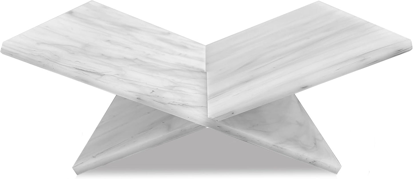 Acrylic Book Stand - Open Book Display Stand for Reading, Bible, Cookbook, Magazines, Textbooks, Recipe Holder (Marble Pattern)