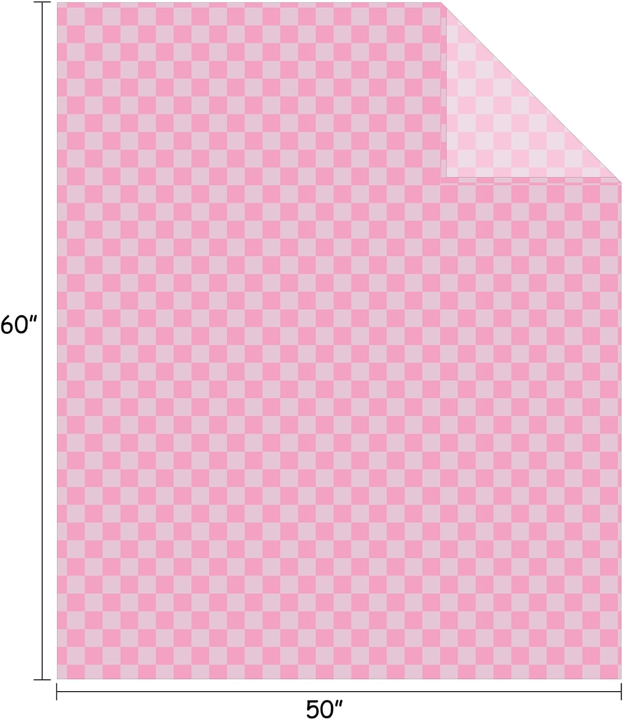 FY FIBER HOUSE Baby Pink Throw Blanket for Couch Checkered Blanket Gingham Pattern Blankets Funky Home Decor, 50"x60"