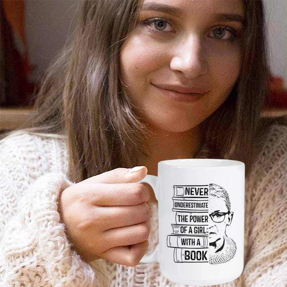 Bookworm Mug 15oz Bookish Mugs for Readers Book Club Lovers Nerd Women, White