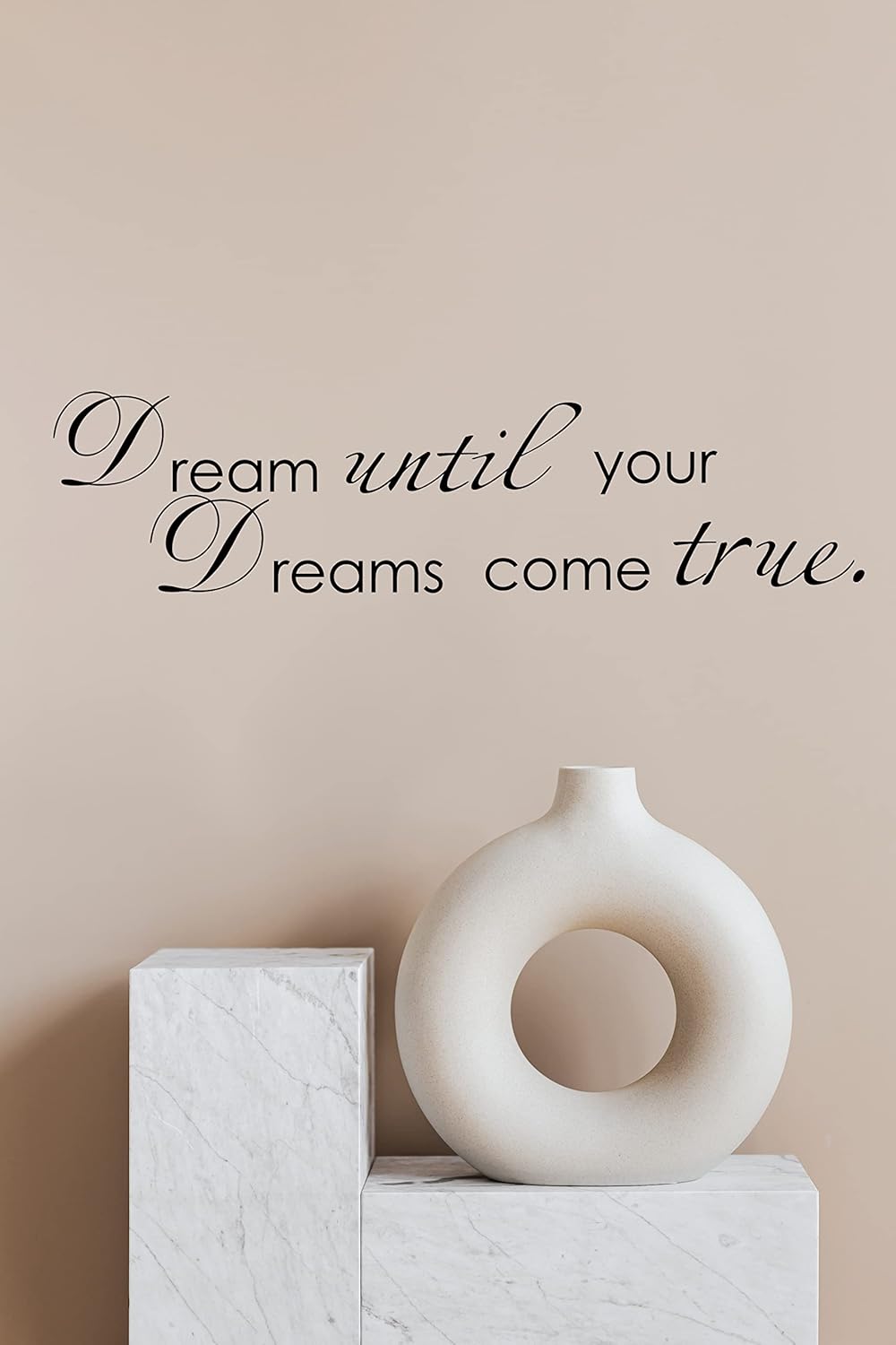 Picniva Black 5'' X 24'' Dream Until Your Dreams Come True Wall Famous PVC Wall Sticker Decal Quote Art Vinyl