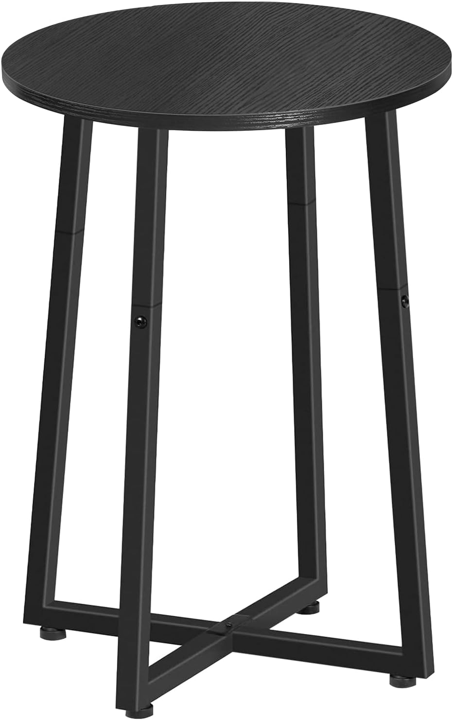 HOOBRO Side Table, Round End Accent Table with Sturdy Metal Pedestal, 15.7" Round Nightstand, for Living Room, Bedroom, Balcony, Office, Black BB95BZ01