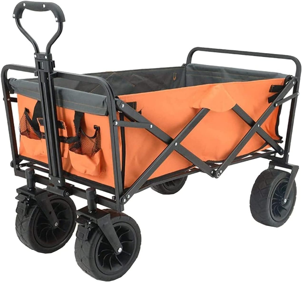 Portable Camping Cart,Portable Garden Cart Beach Trolley Outdoor Folding Trolley Double Brake Camping Trailer Adjustable Lever Load-Bearing 100kg / 220lbs