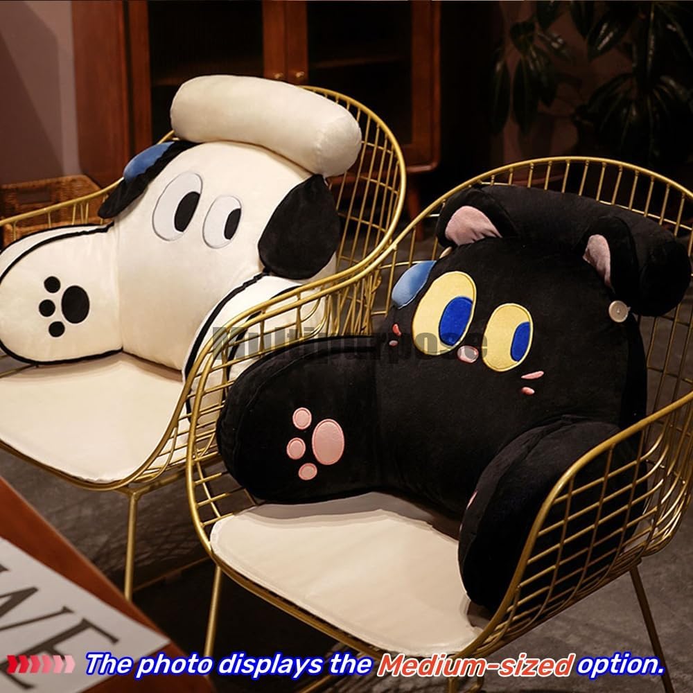 Sexysamba Bed Rest Reading Pillow - Kawaii Soft Lumbar Pillows Rest Cushion with Washable Cover, Bedrest Pillow with Arms for Sitting in Bed, Relaxing, Watching TV, Gaming, Cars - Grey Cat,Medium