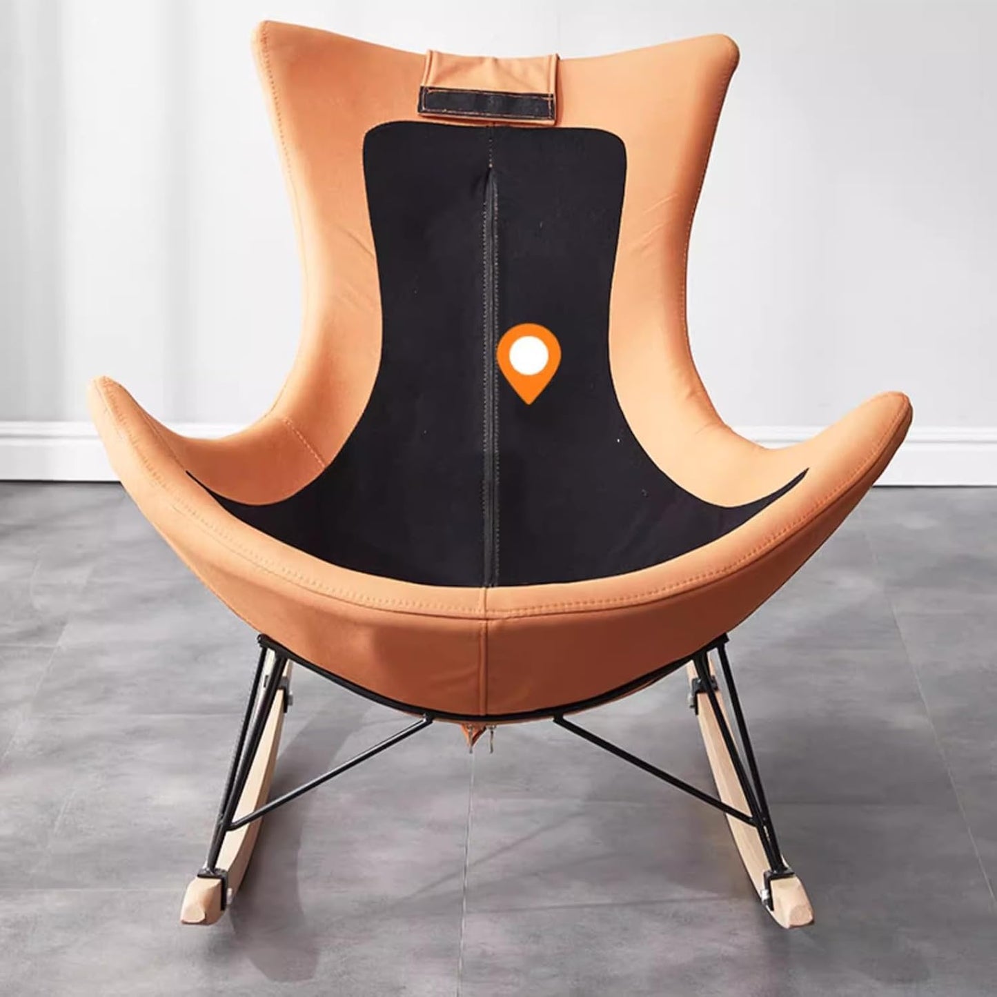 LSLYTQ Rocking Chair W Footrest, Padded Mid-Century Shrouded Rocking Chair W Strong Load Capacity, Suitable for Living Room Bedroom