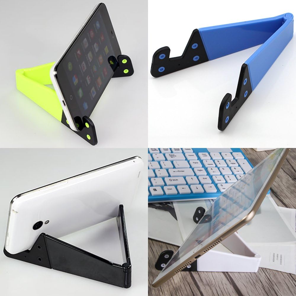 SourceTon 8 PCS Universal Pocket-Sized Colorful Portable Foldable V Model Mobile Phone Holder, Desktop Stand Mount Holder Cradle Compatible with iPads,Tablets,E-Readers,Cellphones, Kindles, Pack of 8