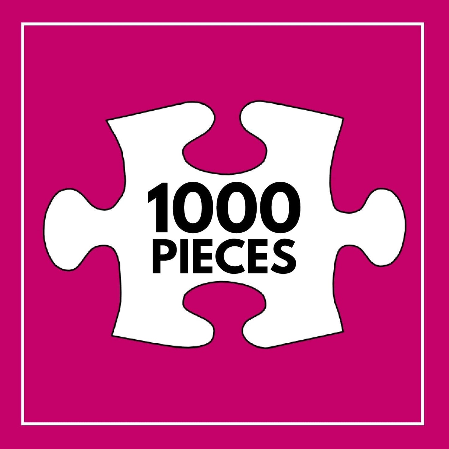 Cross & Glory - Petals in Print - 1000 Piece Jigsaw Puzzle for Adults | Colorful Fuchsia Floral Block Print for Puzzle Lovers and Art Enthusiasts