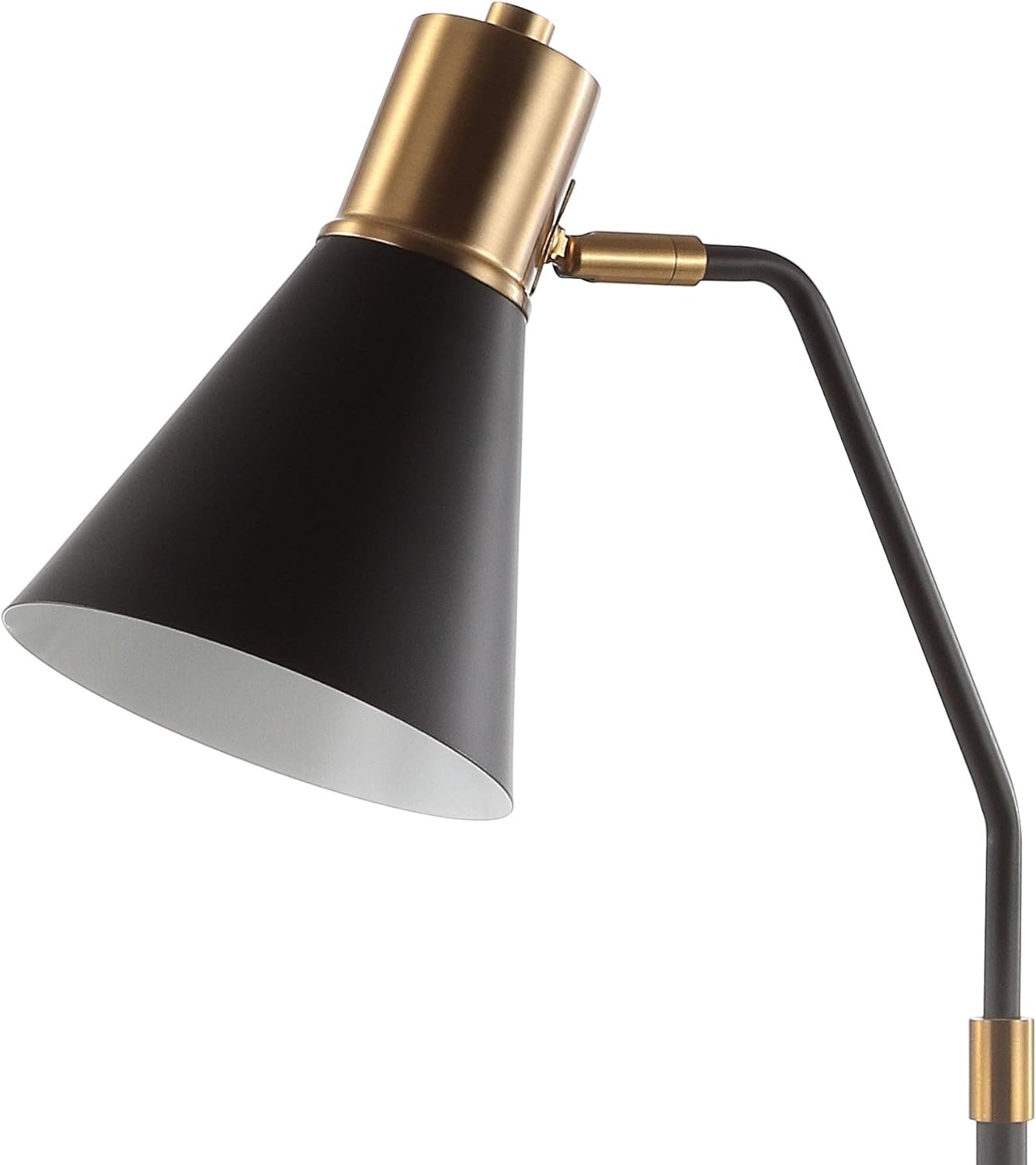 JONATHAN Y 22.5" Black/Brass Gold Metal LED Task Lamp, Contemporary Minimalist Iron Desk Lamp with Adjustable Head for Home Office, UL Listed, LED Bulb Included JYL6129A