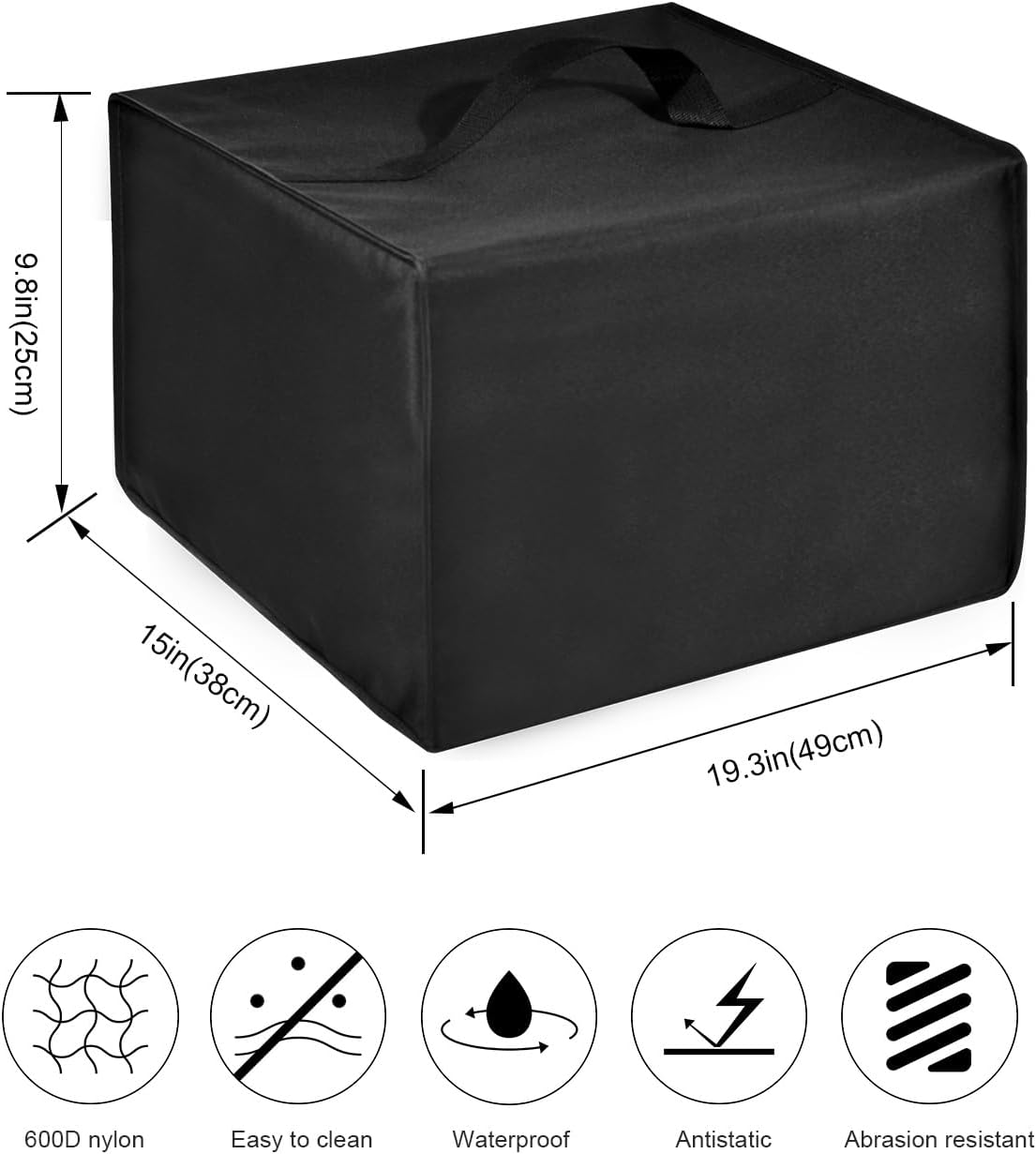 Foot Massager Machine Cover Electric Massagers Lid Dsutproof Antistatic Nylon Case Compatible with RENPHO Foot Massager Machine/Shiatsu Foot Care Massager/Foot Heating Machine (Black)