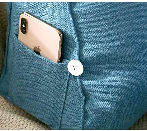 Velvet Reading Pillow Backrest Cushion Round with Filling Cotton Core Wedge Back Lumbar Support