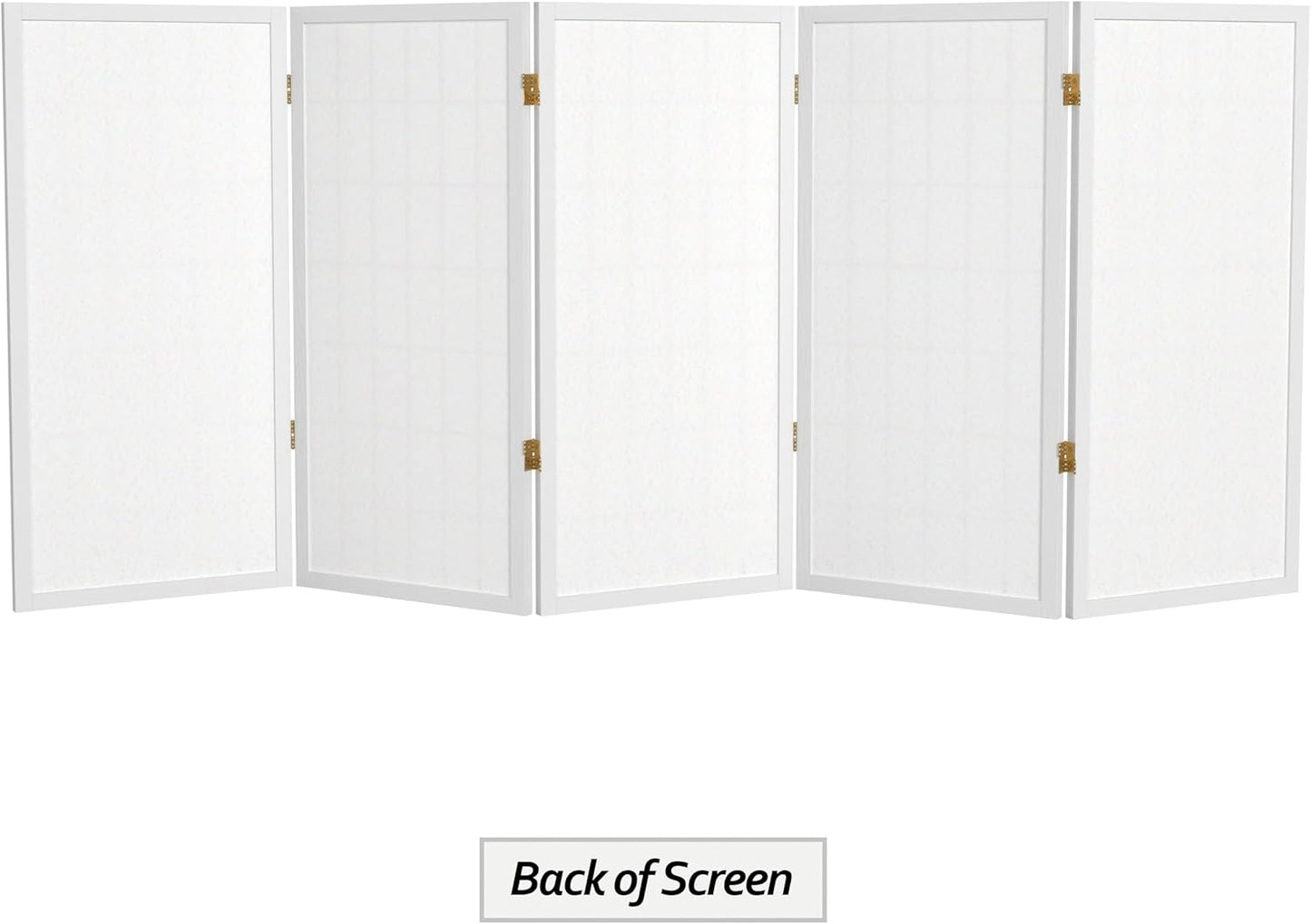 3 ft. Short Window Pane Shoji Screen - White - 5 Panels