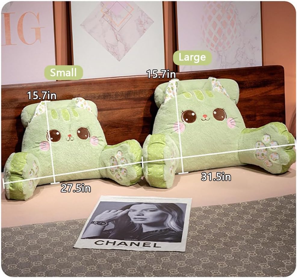 Reading Pillow Back Pillow for Sitting Up in Bed Cat Design Bed Pillow with Arms, Back Support Pillow with Washable Cover Home Decor