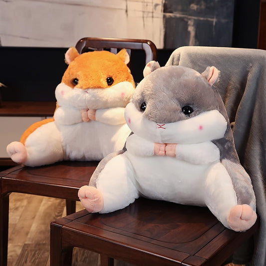 Tingting's Dream Cute Hamster Lumbar Support Pillow Office Chair Waist Cushion Sofa Reading Back Pillow Soft Bed Rest Reading Pillow (53×45×25CM/20.87"×17.7"×9.84", Light Brown)