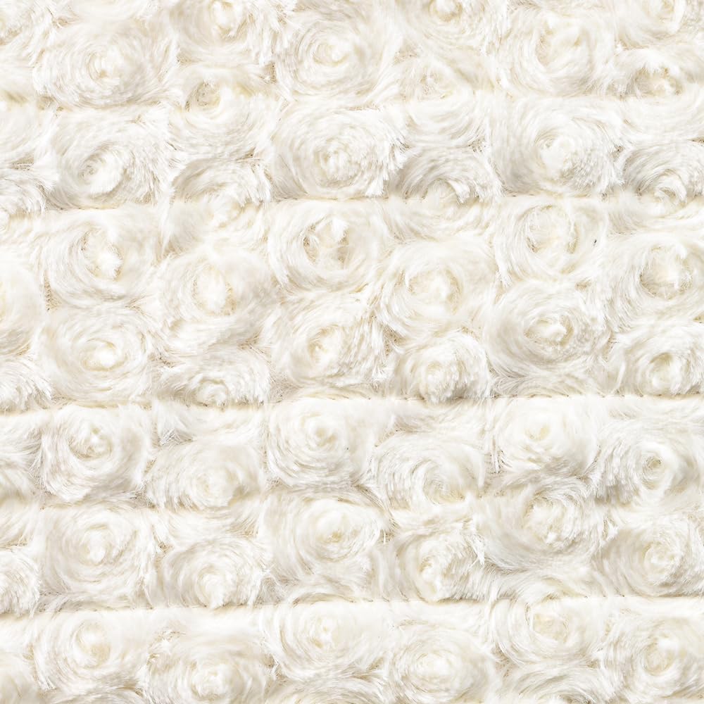 WOOMER Heated Blanket Throw 50" x 60", Electric Blanket Throw with 4 Heating Levels & 4H Auto Off, ETL Certified, White Roses Patterns Faux Fur & Sherpa, Machine Washable