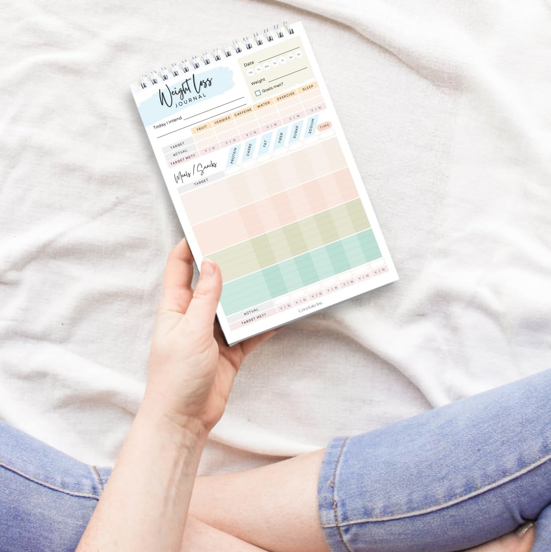 Food Journal for Women & Men – Daily Weight Loss Tracker, Fitness & Nutrition Planner, Diet Log Book for Tracking Meals, Calories, Workouts & Wellness Goals, 50 Double-Sided Pages, 5.5 x 8.5