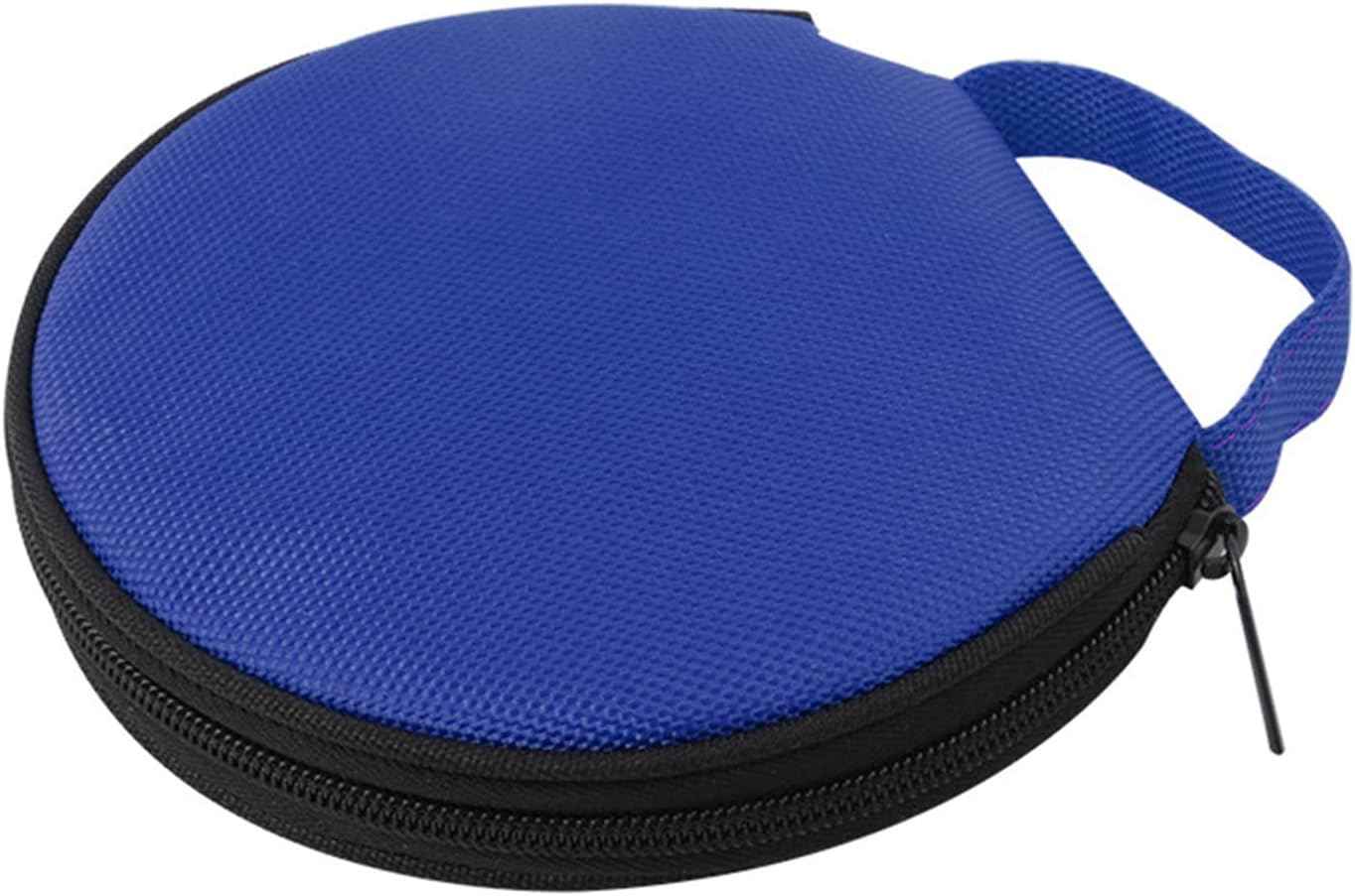 20 Capacity CD/DVD Case Storage Holder Binder Organizer Portable Zipper Round Oxford CD/DVD Cases Organizer Wallet Book for Car Home Office Travel (Blue)