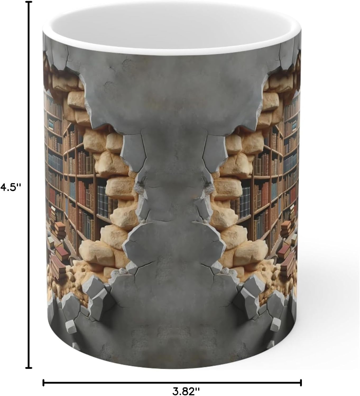 Library Bookshelf Mugs Bookish Gifts For Books Lovers Gifts For Book Lovers Women Bookshelf Coffee Mugs - Library Coffee Mug Gift Ideas Bookworm Gift For Reader, Writer (White Mug 11 Oz)