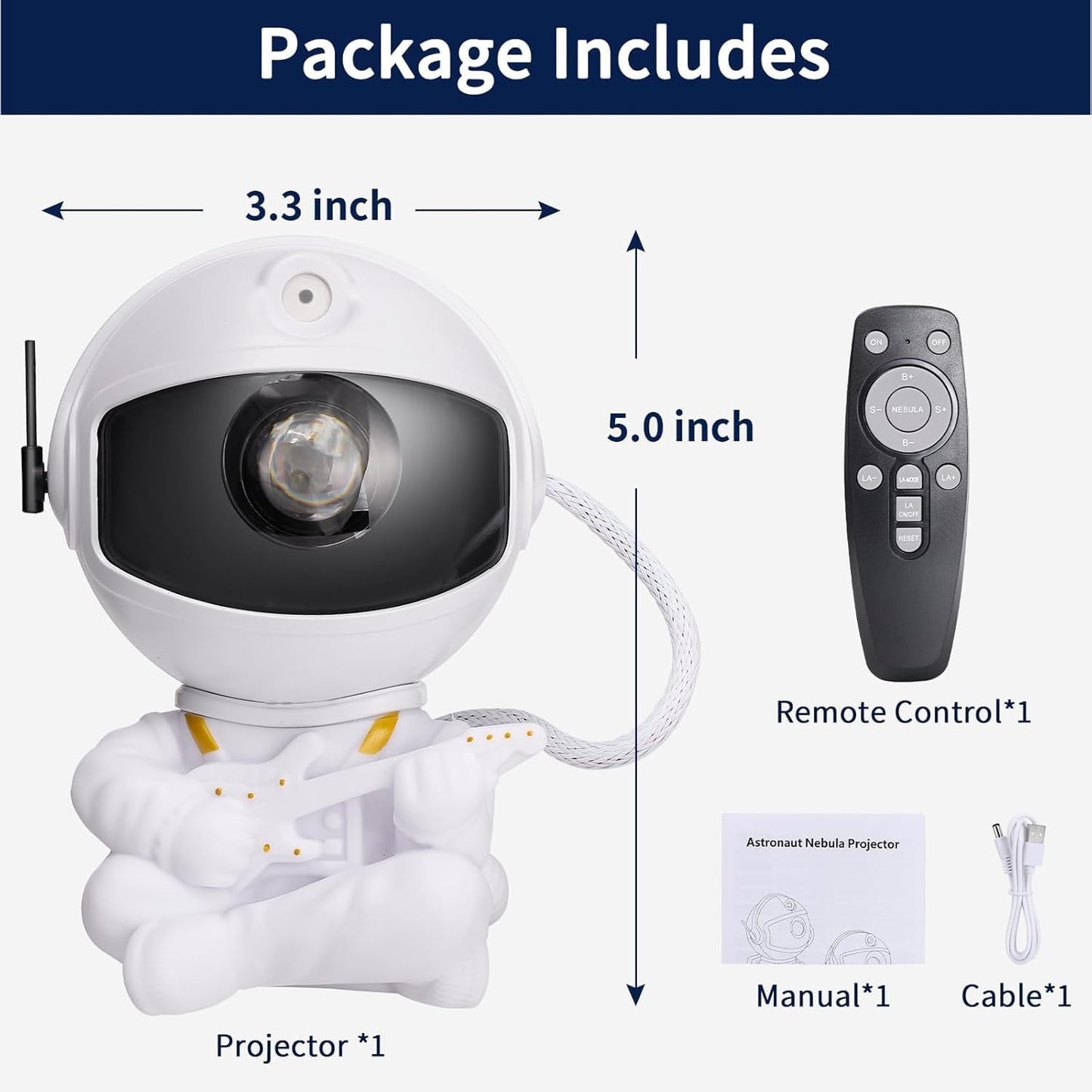 Astronaut Galaxy Star Projector – Nebula Light Projector with Remote Control, 360° Rotating Head Kids Night Light, Gift for Children and Adults-Singing with a Guitar.