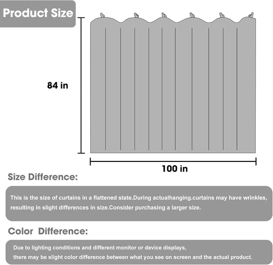 Room Divider Blackout Curtain Track Curtains Wall Dividers Panels Screen for Living Rooms Bedroom Office Privacy Partition Separation, W100 × L84 Inch,1 Panel, Beige