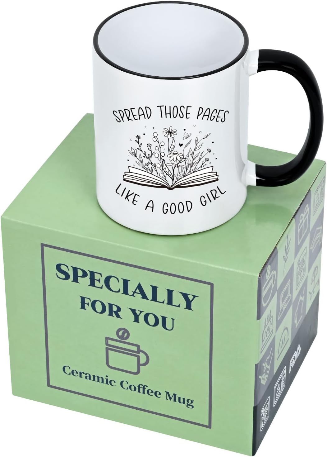 Maustic Gifts for Book Lovers, Good Girl Reader Mug, Funny Gifts for Readers Books Lovers Women, Bookish Gift for Friend Sister Bestie, Gift Idea for Christmas Birthday, Funny Book Coffee Mug, 11 Oz