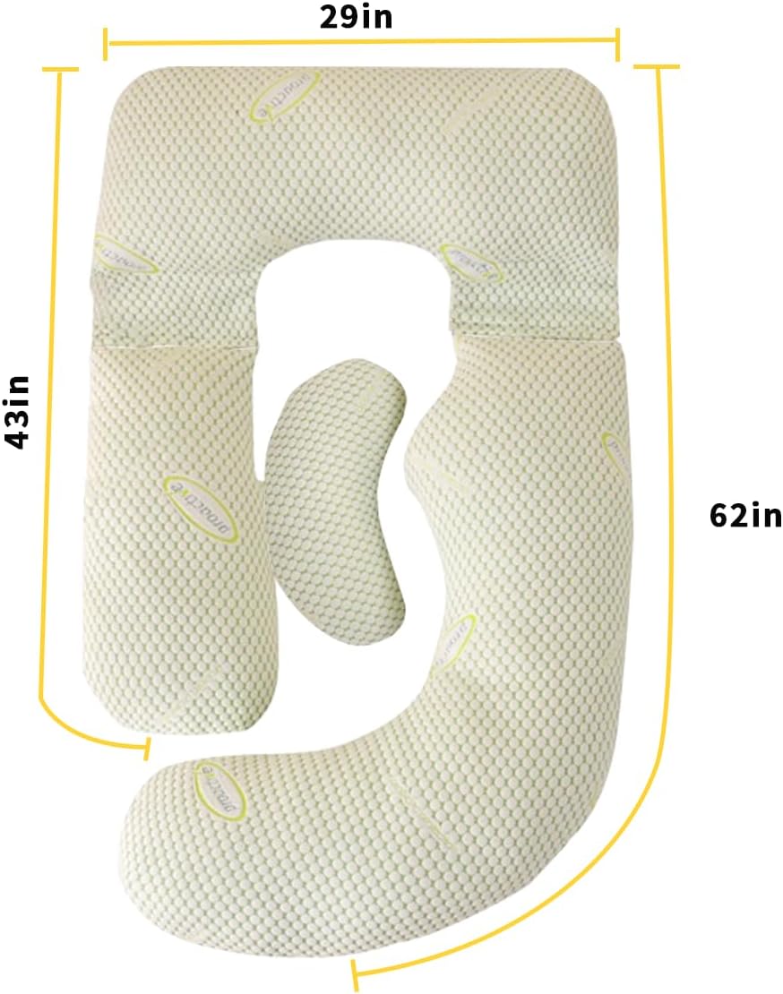 Pregnant Woman's Sleep Pillow, 62-inch U-shaped Full-body Position pPregnancy Pillow, Detachable Cover, Combined Design, Providing Support For The Back, Hips, Abdomen And Legs Of Pregnant Women.