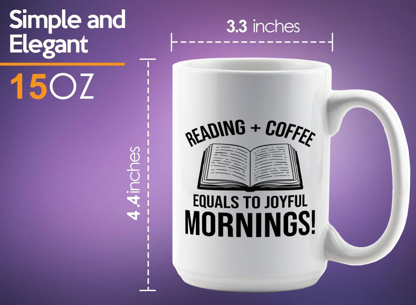 Book Lover Coffee Mug 15oz White -Reading Coffee equals - Bookworm Literature Library Book Lover Reader Booked Editor Intellectual Studious