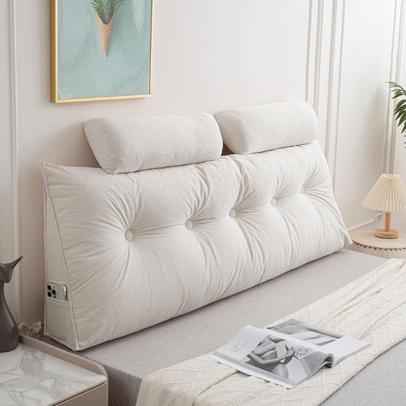 Reading Pillows in Bed Headboard Pillow Large, Wedge Headboard Twin XL, Wedge Headboard Backrest Pillows for Sitting Up Rest Triangle Bolster Cushion Daybed for Dorm (Pink, 40.7x15.7 inch)