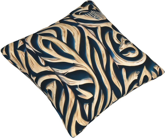 All-Season Square Pillow Covers 18"X18", Carving, Decorative Throw Pillow Covers for Sofa Bed Couch, Hidden Zipper Cushion Cover, Square Lumbar & Accent Pillowcases for Home Decor