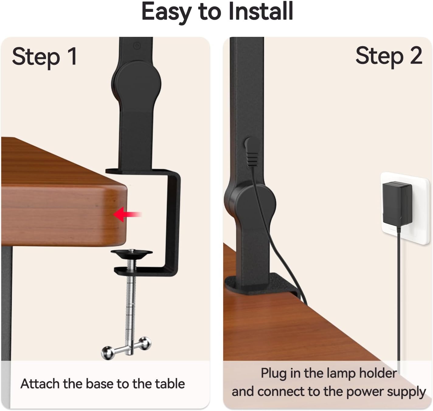 LED Architect Desk Lamp with Clamp - 24W Ultra Bright Adjustable Swing Arm Light for Home Office, 3000 Lumen Auto Dimming Computer Lamp with Stepless Touch Control, Rotatable for Video Calls, Drafting