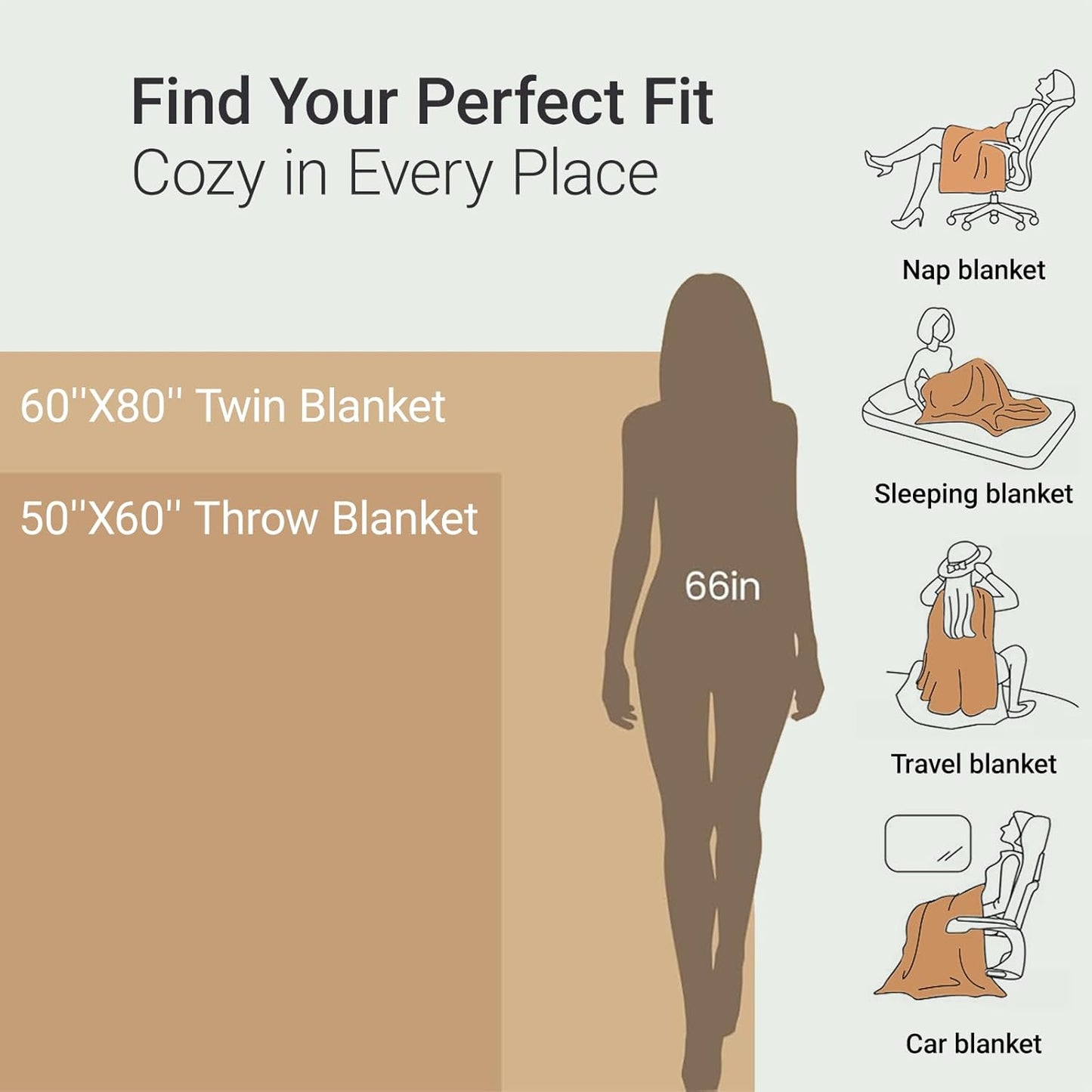 Grounding Blanket, Grounding Fleece Throw with Silver Conductive Layer - Natural Relaxation for Sleep Support, Tension Release,Comfort (Includes Grounding Cord) (Brown, 50 * 60in)