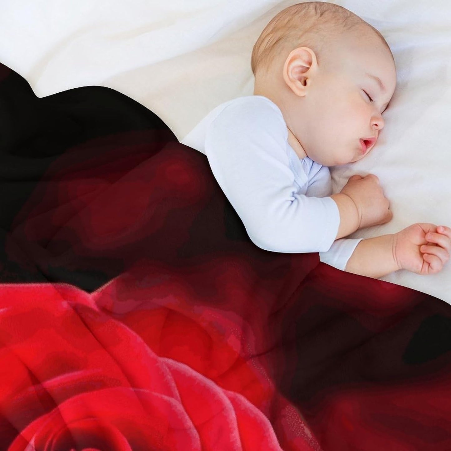 Rose Flower Blanket Super Soft Lightweight Throw Blanket Cute Cozy Warm Bed Blanket Decorative Fuzzy Blanket All-Season Home Decor Gift for Sofa Couch Living Room 50"*60"(130 * 150cm)