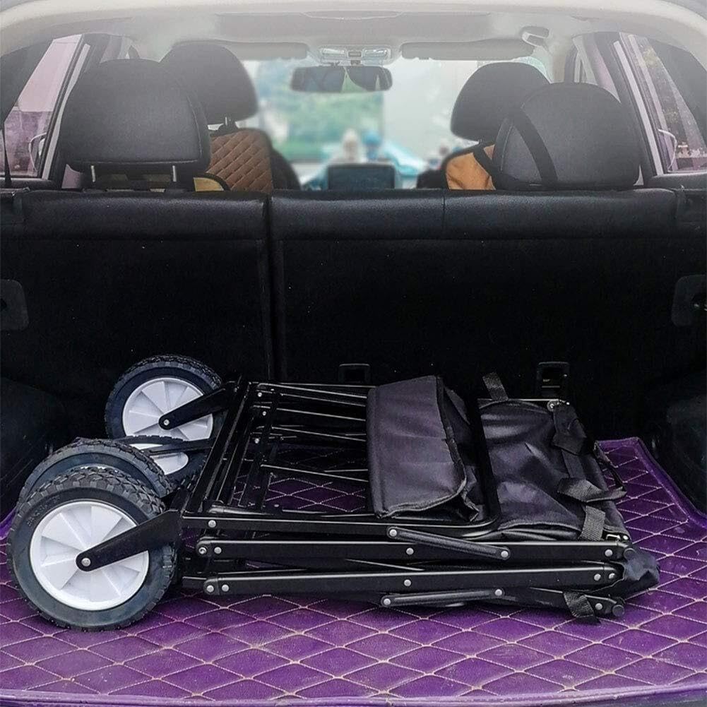 Heavy Duty Foldable Handcart with Canopy, Adjustable Handle & 360° Rotating Wheels – All Terrain Transport Trolley(Type 5)