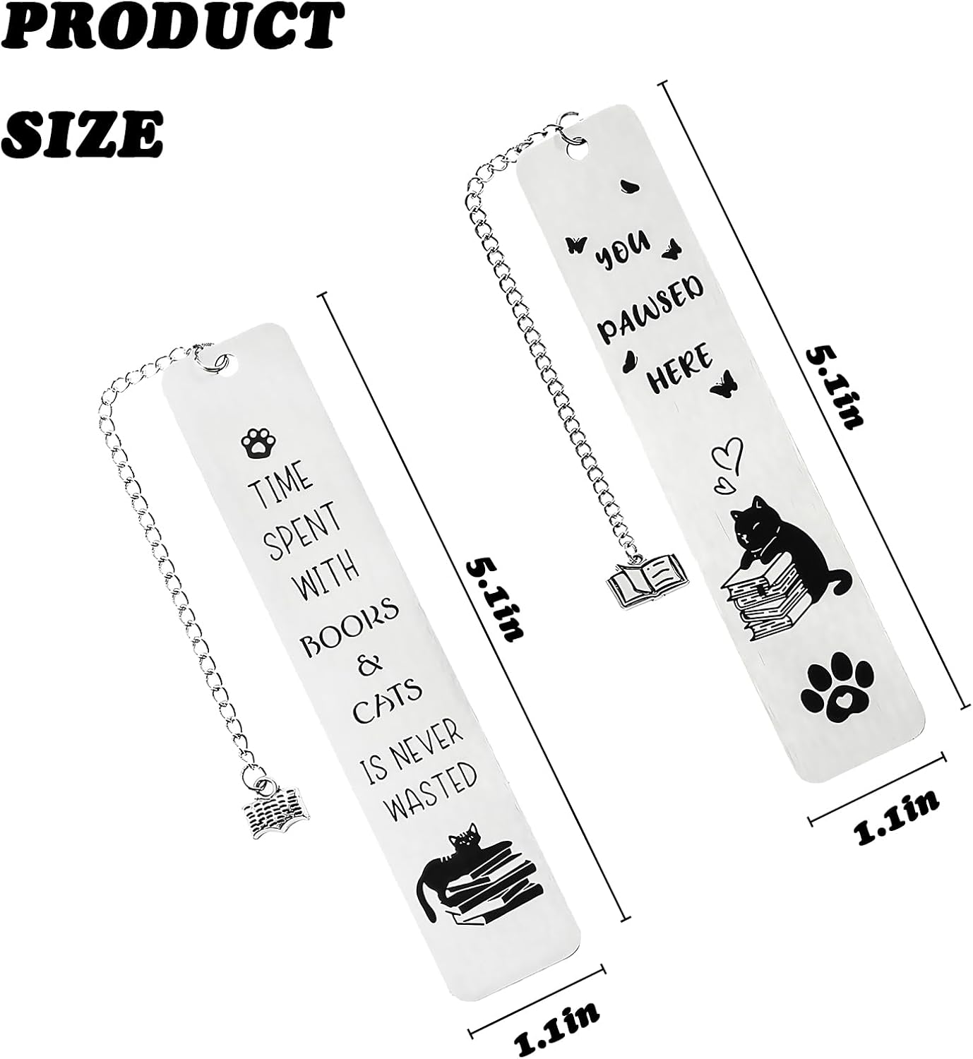 Cat Gifts for Women Men Funny Bookmarks Bulk Cat Book Marks for Book Lovers Cat Lover Cute Metal Book Mark Set Birthday Gifts for Reader Coworker Friends Adults Cat Owner Lover Reading Accessories