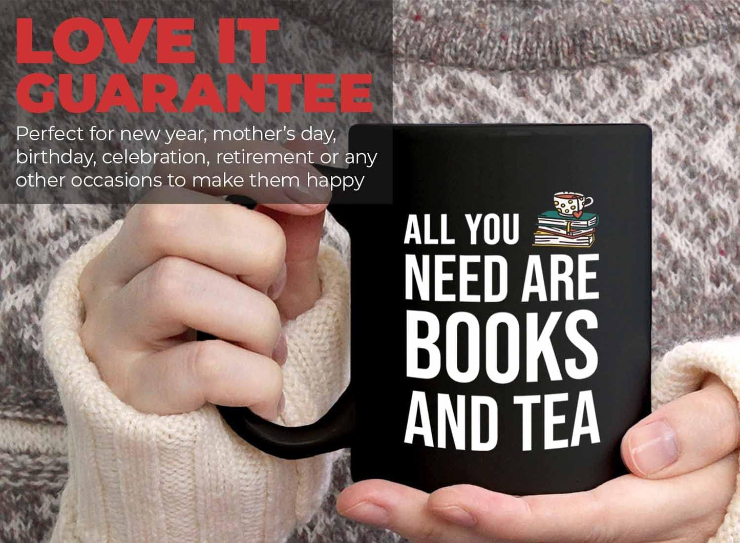 Bubble Hugs Writer Coffee Mug 11oz Black - All you need are books and tea - Reading Book Lover for Bookworm Bibliophile Librarians Author Readers Bookish