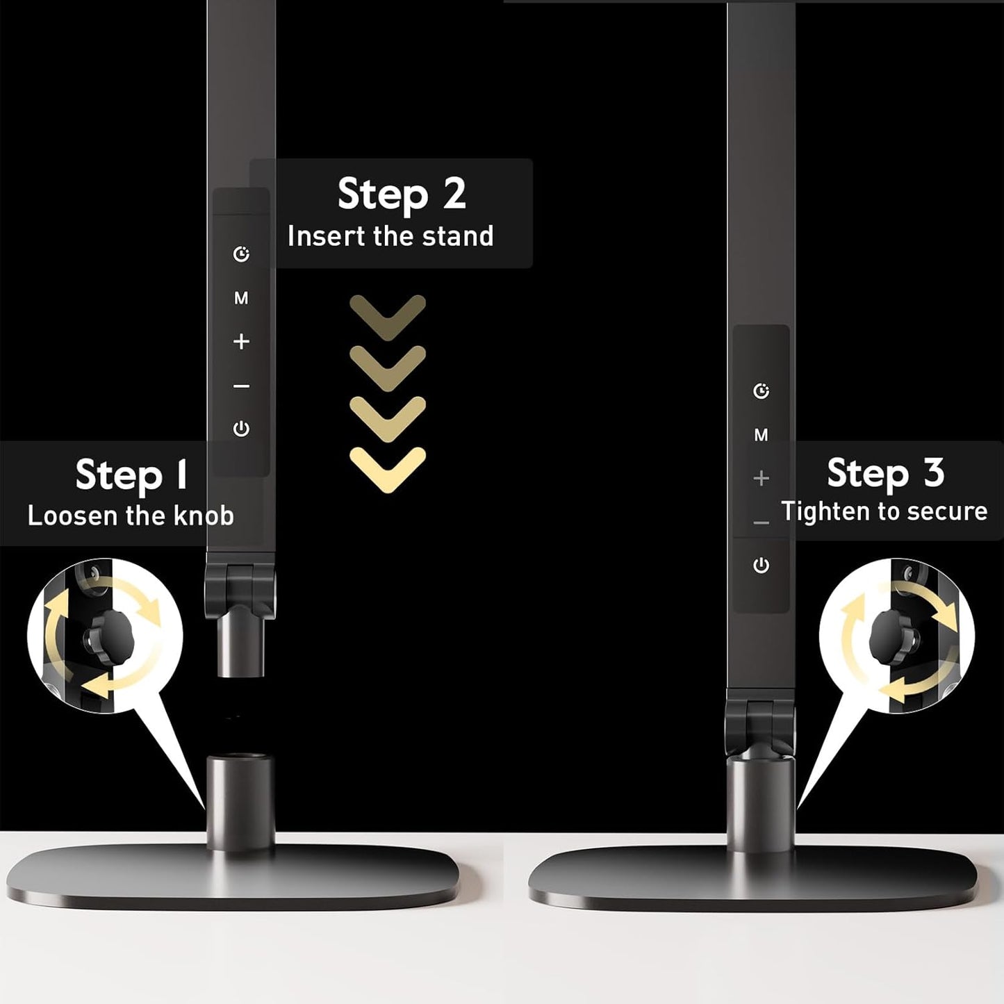 LED Desk Lamp for Home Office – Professional Eye-Caring Soft Diffused Light, Dimmable Desk Lamp with Adjustable Metal Swing Arm, Memory & Timer, Modern Anti-Glare Table Lamp