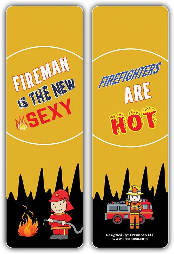 Creanoso I am a Firefighter Bookmarks (5-Sets X 6 Cards) - Cool Book Page Clippers Collection Set for Firemen – Great Token Giveaways - Unique Stocking Stuffers Gifts