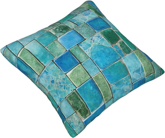 All-Season Square Pillow Covers 18"X18", Marble, Decorative Throw Pillow Covers for Sofa Bed Couch, Hidden Zipper Cushion Cover, Square Lumbar & Accent Pillowcases for Home Decor