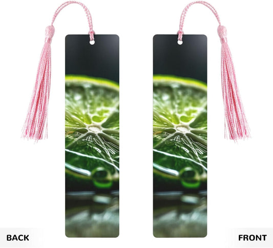 Green Fruit Bookmarks Gifts for Women Men, Wooden Bookmarks for Book Lovers, Vintage Book Marks Ornaments with Tassel, Unique Personalized Reading Page Markers Pink