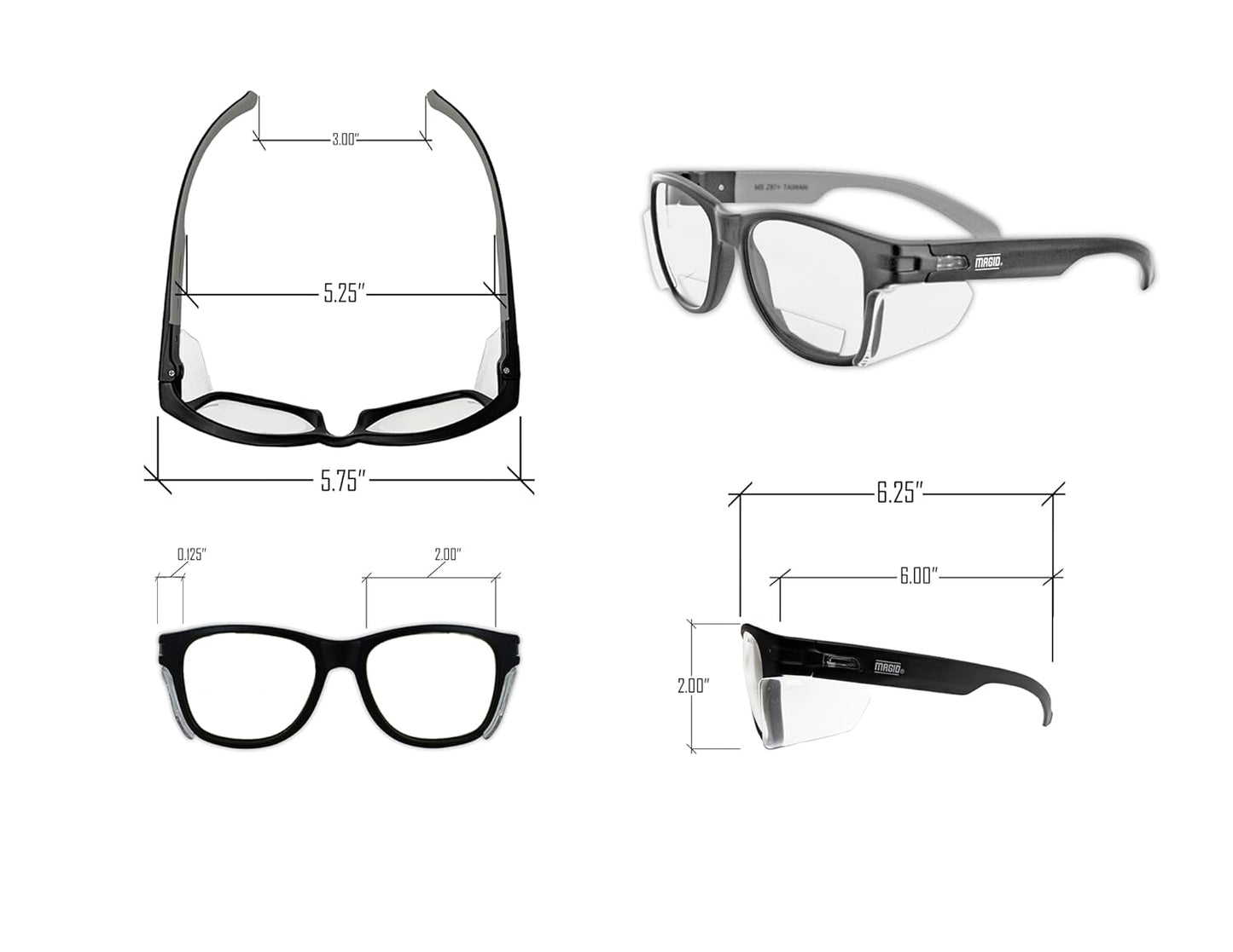 MAGID Anti-Fog Polycarbonate Safety Glasses, 1 Pair, Y50
