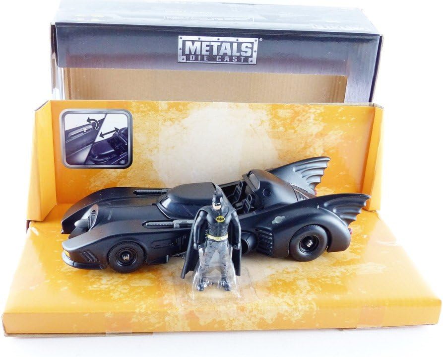 Jada Toys 1:24 1989 Batmobile Die-cast Car with 2.75" Batman Figure, Toys for Kids and Adults