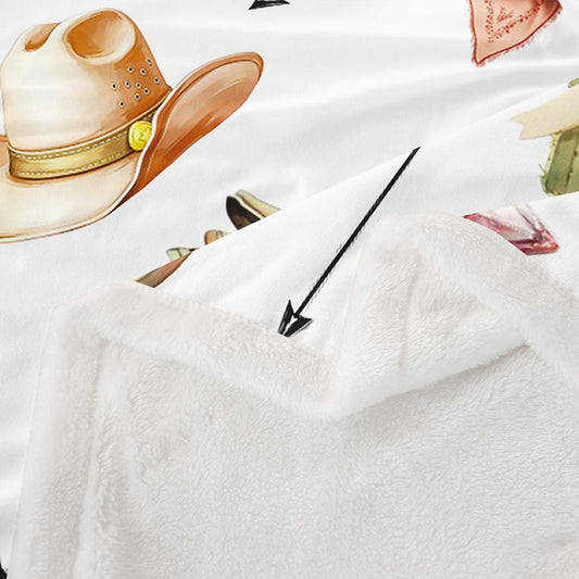 Feelyou Western Decor Throw Blanket Brown White Soft Fleece Sherpa Cozy Fuzzy Plush Warm Wild West Cowboy Fuzzy Plush Throw Farmhouse Rustic Country 40"x50" Southwestern for Bed Couch Living Room