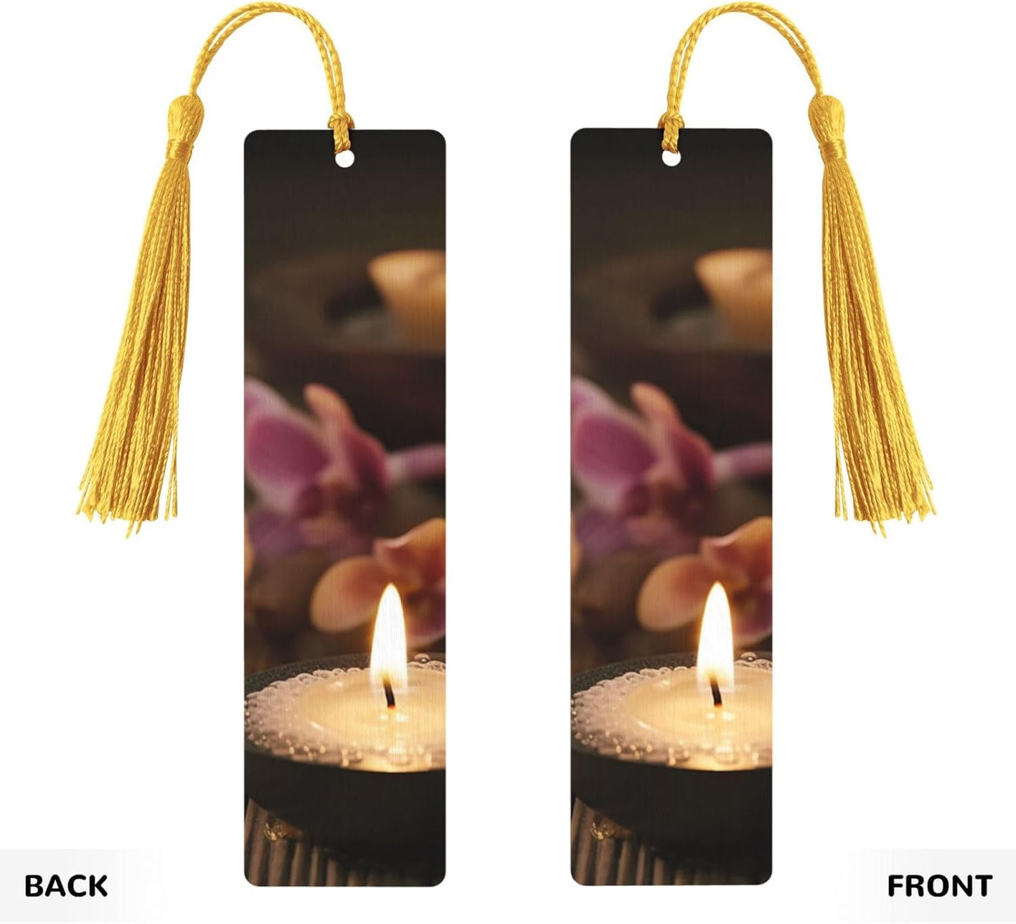 5 Pieces Wooden Bookmark for Men Women Spa Candles Book Markers Unique Handmade Bookmarks with Tassel Reading Markers for Book Lovers Craft Wood Bookmark for Teachers Birthday Gift