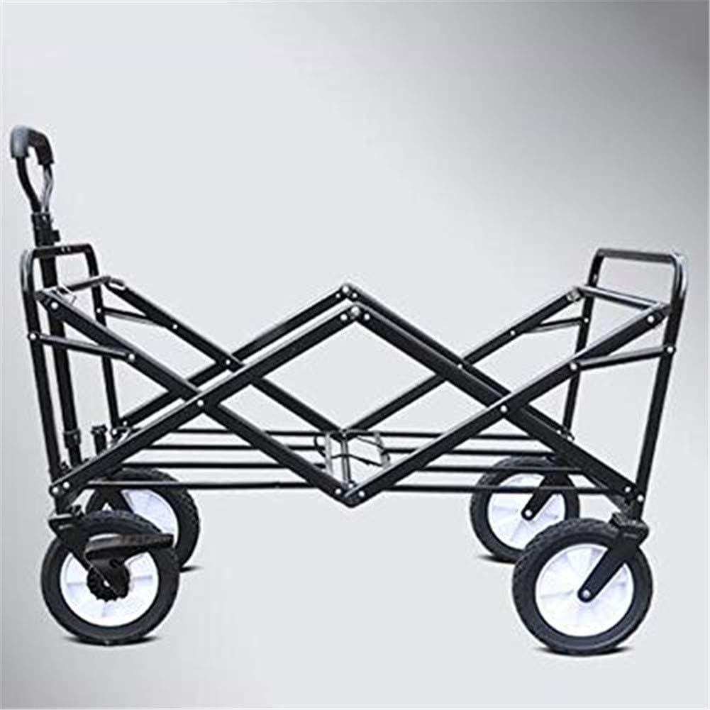 Wagons Utility Garden Cart with Side Table Drink Holders,Utility Collapsible Heavy Duty for Camping Shopping Beach Park,Max 80kg (B) (A)