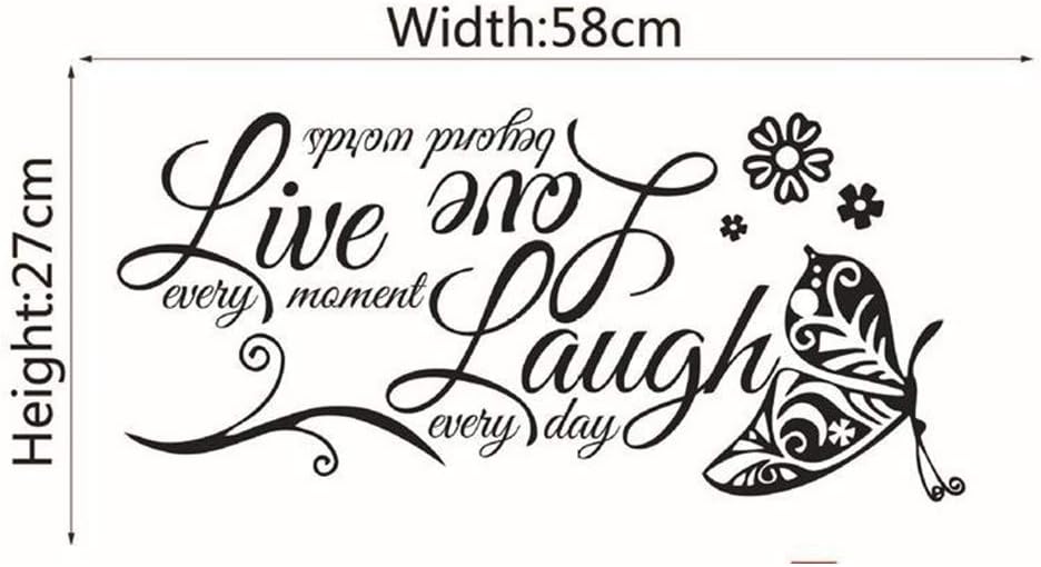 Live Every Moment, Laugh Every Day, Love Silent Wall Stickers, Family Inspirational Wall Stickers, Suitable for Baby Room, Living Room, Art Home Decoration Size 22.8" x 10.6"…