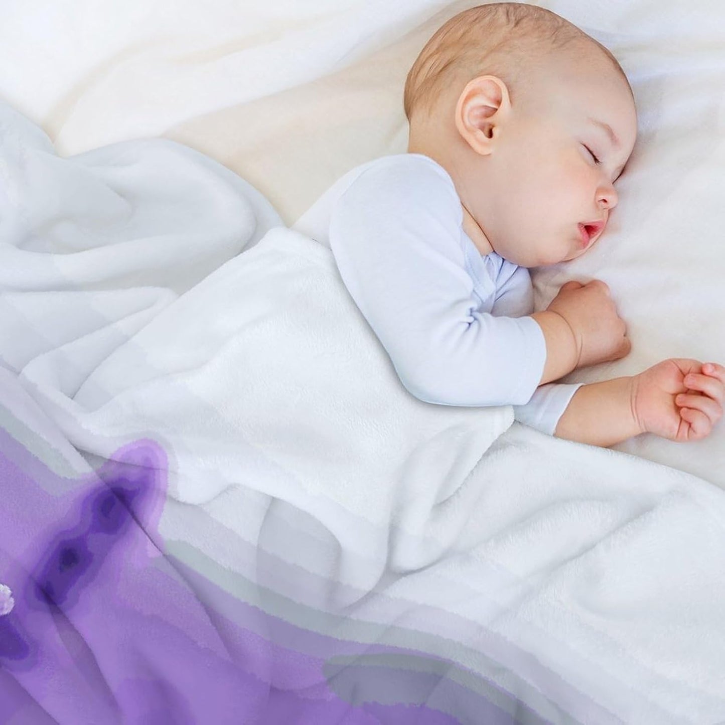 Purple Lavender Blanket Super Soft Lightweight Throw Blanket Cute Cozy Warm Bed Blanket Decorative Fuzzy Blanket All-Season Home Decor Gift for Sofa Couch Living Room 60"*80"(150 * 200cm)