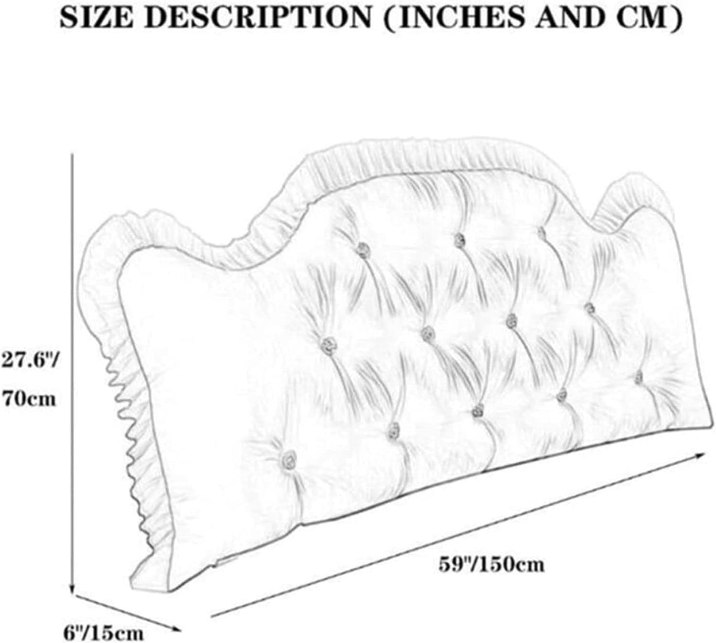 Large Headboard Pillow,Reading Pillow Bolster Backrest Pillow Wedge Positioning Support Pillow(Size:150x15x70cm(59x78x276''),Color:A)