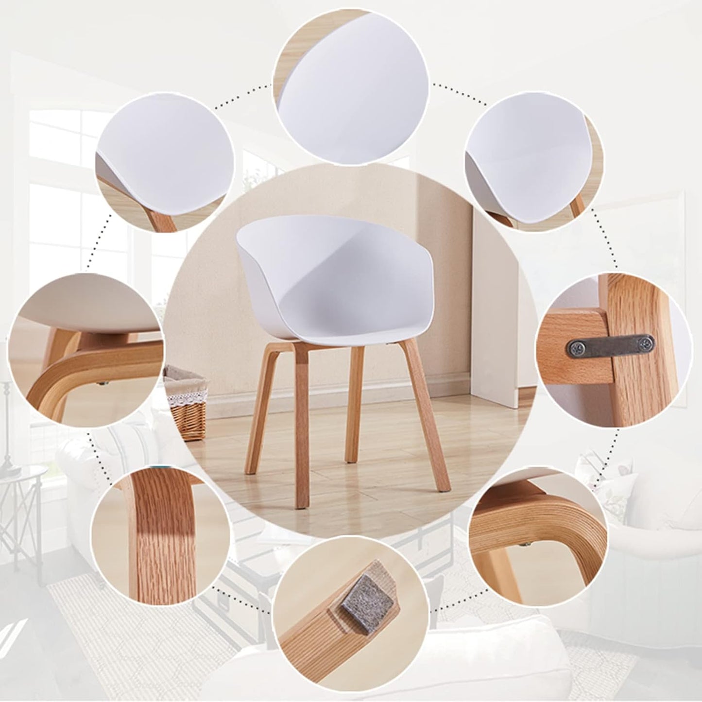 Comfortable Chair Simple Lounge Dining Chair with Iron legs, Ergonomically Designed PP Plastic Side Chair,Coffee Armrest Chair,for Office/Reception/Living Room/Patio/Terrace/Kitchen Leisure Chair