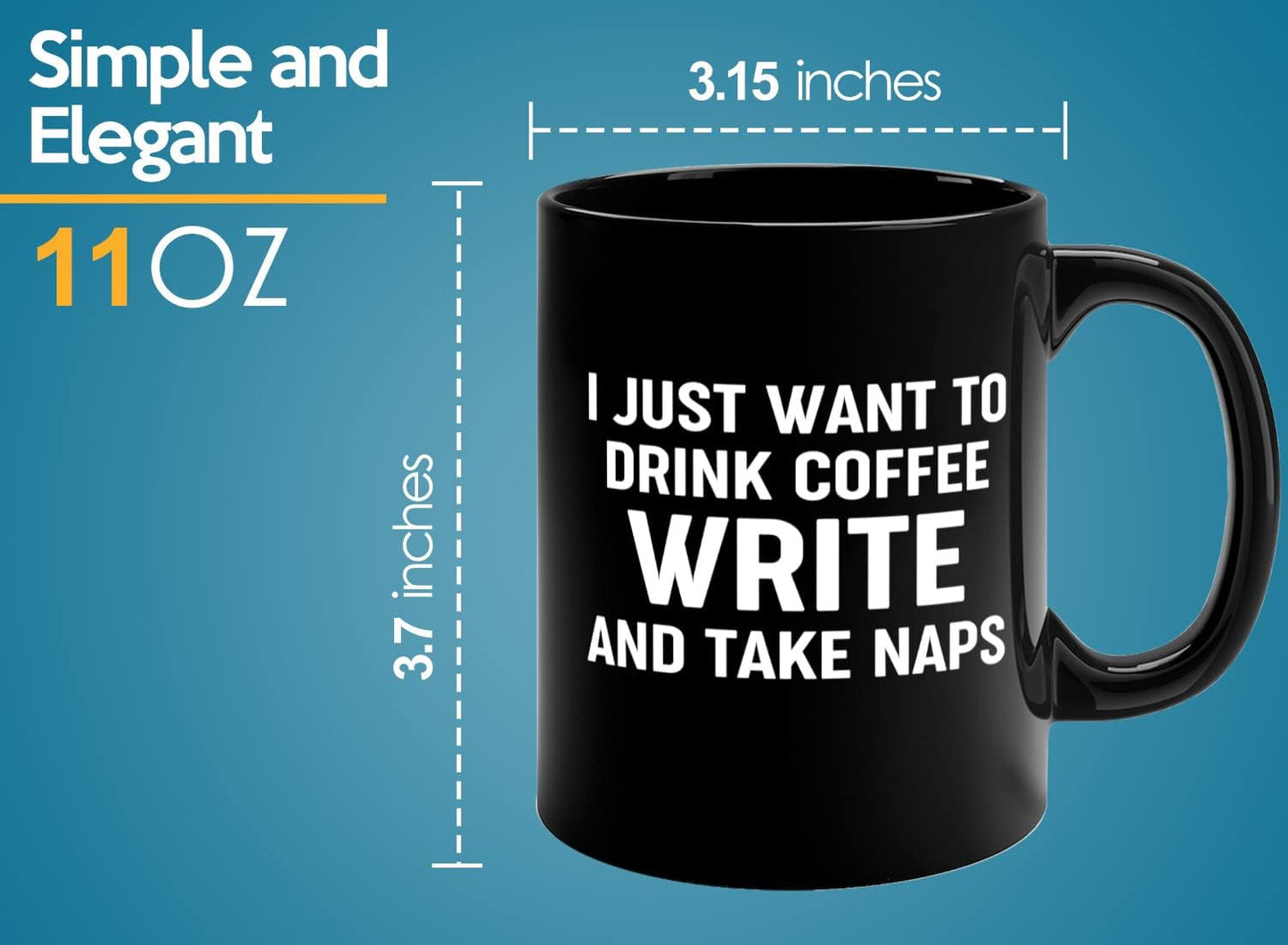 Journalist Coffee Mug 11oz Black -Coffee Write Naps - Reading Lover Book Club Gift Author Appreciation Writer Journalism Novelist Scriptwriter
