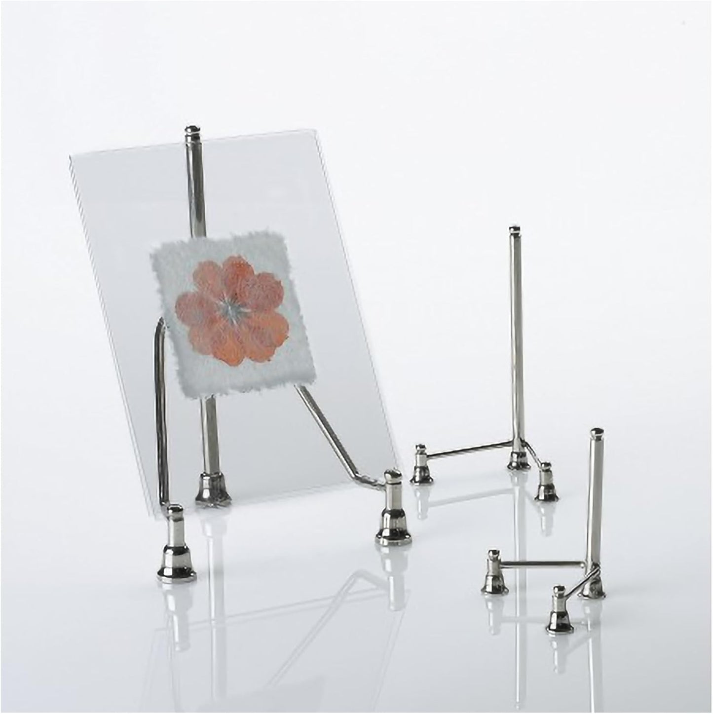 IHI EST. 1986 Small Miniature Free-Standing Design - 3.5 x 2 Inch Polished Nickle Decorative Easel Display Stand