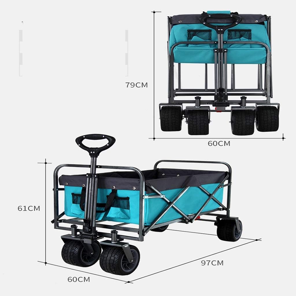 Hand Trucks,Outdoor Four-Wheel Foldicampicar, Picnic Campicar,All Trailer, Travel Supermarket Push-Pull Cart, Foldable and Wear-Resistant Trolleys/D/a